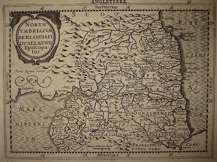 Mercator Gerard - Hondius Jodocus North Umbria Cumberlandia et Dunelmensis Episcopatus 1630 Amsterdam 